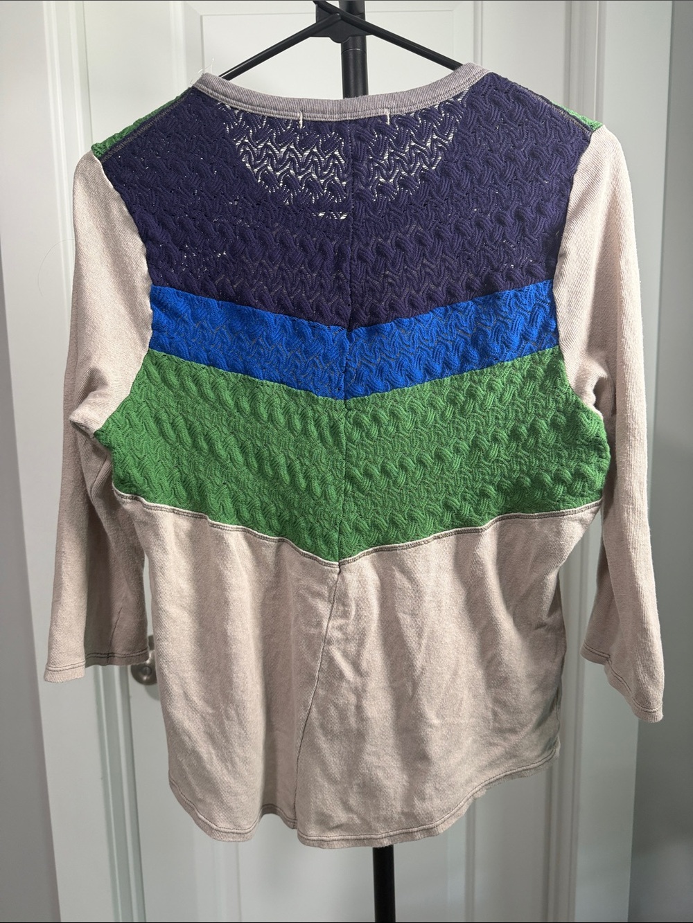 We The Free In Rainbows Crotchet Cotton Knit Top, Size L.
